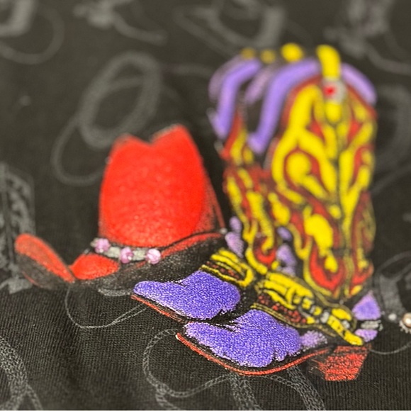 Vintage Western AOP Single Stitch Tee Shirt. Cowboy. Country. Retro. Rare - Picture 4 of 8